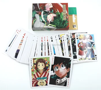Anime Mano Herojus akademinės bendruomenės Animacinių filmų Pokerio Kortelės Spausdinamos Su Midoriya Izuku Stalo Kortelių/Kortų, 