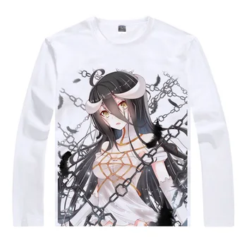 Anime Marškinėliai Overlord T-Shirts Multi-stiliaus ilgomis Rankovėmis Momonga, Ainz Ooal Suknelė Albedo Cosplay Motivs Kawaii Marškinėliai