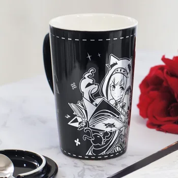 Anime Princesė Prisijungti! Re:Nardymo Kyaru Mados Vandens Puodelį Kasdien Keraminės Kavos Puodelis Puodelis+Šaukštas+Puodelį dangčiu Vyrai Moterys Cosplay Dovana