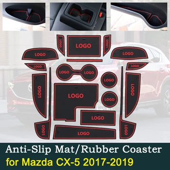 Anti-slydimo Durų Gumos Puodelio Pagalvėlių Mazda CX-5 MK2 KF CX5 CX 5 Vidaus 2017 2018 2019 Groove Kilimėlis Automobilio Interjero Priedai