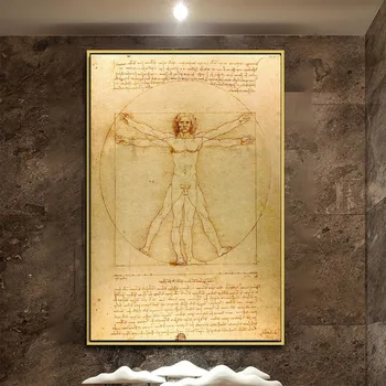 Antropologijos Da Vinci Vitruve Luc Viatour Portretas, Drobė, Tapyba, Plakatų ir grafikos Cuadros Sienos Nuotrauka už Kambarį