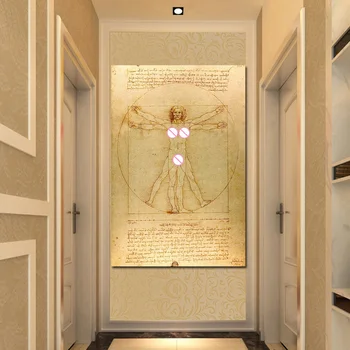 Antropologijos Da Vinci Vitruve Luc Viatour Portretas, Drobė, Tapyba, Plakatų ir grafikos Cuadros Sienos Nuotrauka už Kambarį