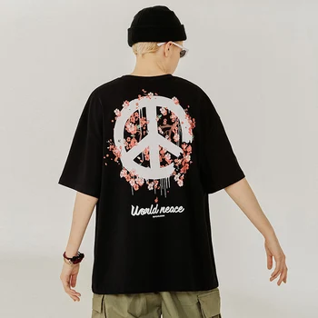 Aolamegs T shirt Mens Hip-Hop Antiwar Spausdinimo Vyrų Tees Medvilnės Harajuku Stilius Atsitiktinis Palaidų trumpomis Rankovėmis Vasarą Streetwear