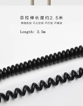 Apvynioti USB C Tipo kabelių mechaninės klaviatūros naudojimas rinkinys klaviatūros spiralinės linijos ilgis 2,5 m