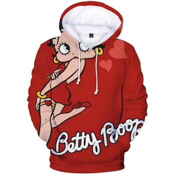Asmenybės Betty BOOP Hoodies Vyrų, Moterų Gatvės drabužiai, Paltai Atsitiktinis Marškinėlius 3D Atspausdintas Berniukų/mergaičių 3D Hoodies Betty BOOP Drabužiai