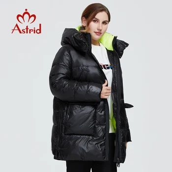 Astrid 2020 Nauji Žieminiai moteriški paltai moterims, ilgai Modelio šiltas parko mados Striukė su gobtuvu Bio-Žemyn didelių dydžių moteriška apranga 7253