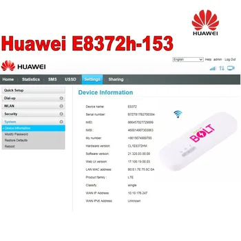 Atrakinti Huawei E8372 E8372h-153 4G wifi klijuoti su LTE didelio jautrumo antena dvigubai TS9 jungtis