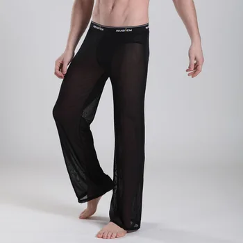 Atsitiktinis Akių Pižama-Ultra plonas Vyrams Pamatyti, nors Kelnės Tranparent Ilgos Kelnės sexy Vyrų Kelnės M01-6