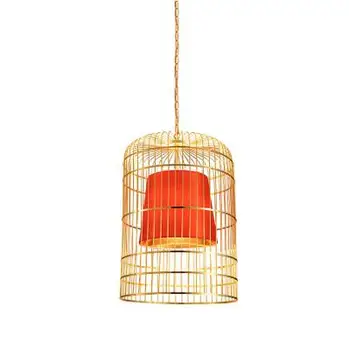 Aukso paukštis narve restoranas liustra asmenybės baras, kavinė kaustytomis geležies meno žibintų liustra kūrybos LED apšvietimas