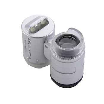 Aukštos Kokybės Universalus Įrašą 60X Mikroskopu Didinamasis stiklas su LED/UV Šviesos Išmaniųjų Telefonų