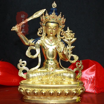Aukštos klasės VIRŠŲ budos statula # Pietryčių Azijoje Budizmas Gilding aukso Egzorcizmo Guanyin Bodhisatvos Manjusri budos statula