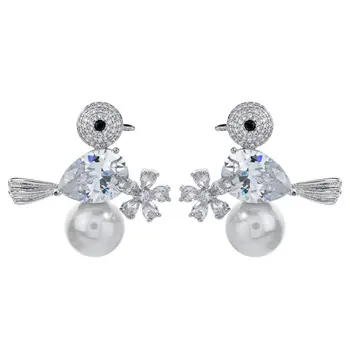 Aukštos kokybės AAA cirkonis perlas paukščių auskarai moterims / merginoms vestuves mados kutas auskarai ER-394