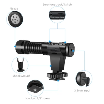 Aukštos kokybės Kamera, Mikrofonas, Universalus Vaizdo Mikrofonas su Stiklais išmaniųjų telefonų VEIDRODINIAI Fotoaparatai vaizdo Kameros