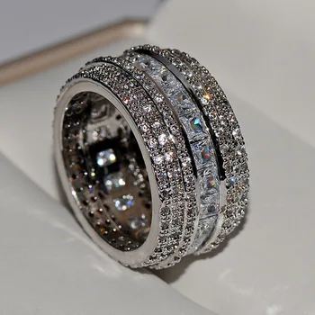 Aukštos kokybės čekų baltas cirkonis žiedas moterims vestuvių dalyvavimo šalies žiedas papuošalai dovana jubiliejų