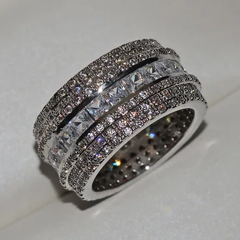 Aukštos kokybės čekų baltas cirkonis žiedas moterims vestuvių dalyvavimo šalies žiedas papuošalai dovana jubiliejų