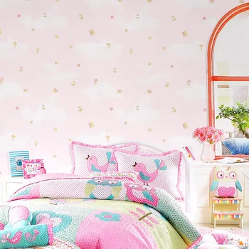 Aukštos kokybės šviežios kaimo mažas gėlių sienos popieriaus namų miegamąjį kambarį neaustinių 3d šilta mergina, vaikų kambario tapetai