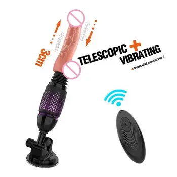 Automatinis Teleskopinis Dildo, Vibratoriai Moterims Masturbacija G spot Pakeisti Dilidos Belaidžio Nuotolinio Suaugusiųjų Sekso žaislai Vandeniui