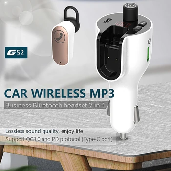 Automobilinis FM Siųstuvas Bluetooth 5.0 Moduliatorius MP3 Grotuvas Belaidė laisvų Rankų įranga laisvų Rankų įrangos Automobilinio Rinkinio Privatumo Apsaugos Greitas Įkroviklis USB