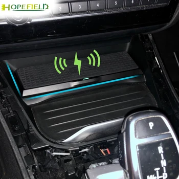 Automobilių belaidžio telefono kroviklį bmw x3 f25 x4 f26 2016 2017 įkrovimo adapteris vandens puodelio laikiklis iphone 11 qi greito įkrovimo pultas