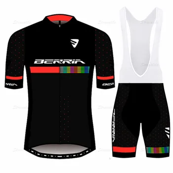 BERRIA komanda Goodbik vasaros dviračių drabužiai, vyriški trumparankoviai orui ir greitai džiūstantys kelių dviračių džersis kalnų dviračių marškinėliai