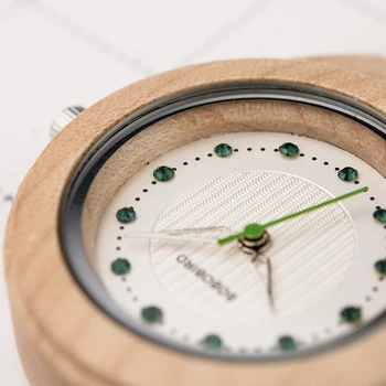 BOBO PAUKŠČIŲ Fob Sagė Slaugytoja Kišenėje Moterų Laikrodžiai Kvarco Imitacija deimantų Žiūrėti Ponios laikrodis logotipą su medienos atveju