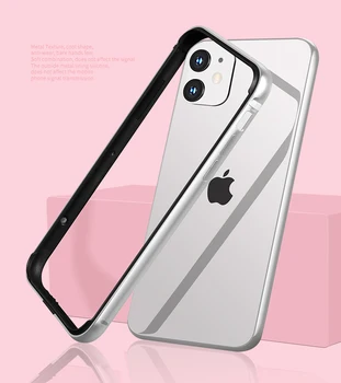 Bamperis Atveju iPhone, 11 Pro Max Prabanga Silikono Metalo, Aliuminio iPhone 12 Pro Max XS XR 6 6S 7 8 Plus SE Telefonų Priedai