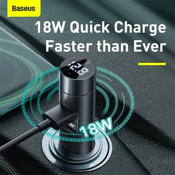 Baseus FM Siųstuvas Bluetooth Automobilio Moduliatorius Automobilinio Garso Imtuvas 18W 2 USB Greitas Įkroviklis Adapteris Aux, MP3 Radijo Grotuvas
