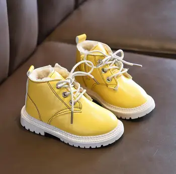 Batai žiemos berniukas storas šiltas pliušinis vaikiški batai, merginos, geltona vaikai kailiniai batai juoda vaikų pilka batai neperšlampami sniego batai