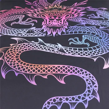 BeddingOutlet Dragon Totem Pagalvėlė Padengti Spalvinga Atspausdintas Užvalkalas Juoda Mesti Padengti Kinijos Elementas, Dekoratyvinės Pagalvės Dangtelis