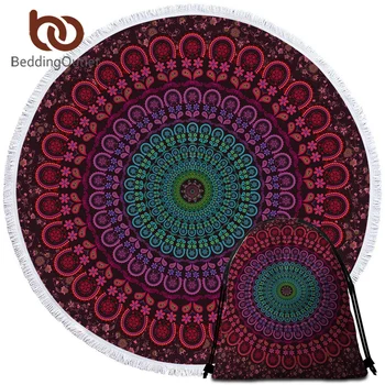 BeddingOutlet Mandala Gobelenas Boho Turas Paplūdimio Rankšluostį Su Kutas Violetinė Toalla Nepraleidžia Antklodė Bohemijos Jogos Kilimėlis 150cm