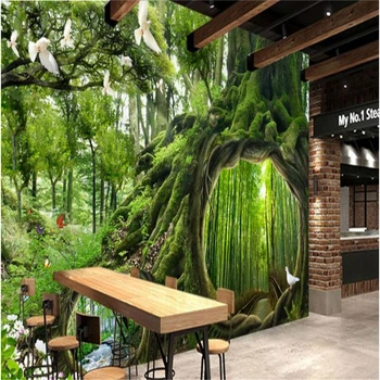 Beibehang Grote maat behang freskos Magic Forest Cafe kinderkamer woonkamer slaapkamer achtergrond wanddecoratie