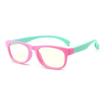 Berniukas ir mergaitė anti-blue Square vaikas Optiniai stiklai Silikono vaikas plokščio veidrodžio mados akiniai, akinių rėmeliai