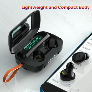 Bevielės Ausinės Bluetooth Ausinė TWS HIFI Triukšmo Mažinimo Vandeniui Sporto Veikia Su LED Žibintuvėlis iOS /Android