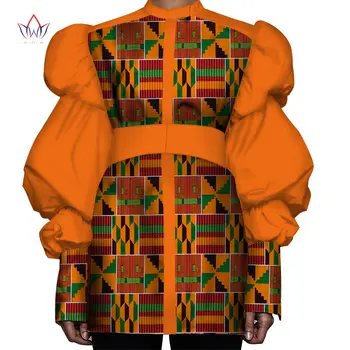 Bintarealwax Afrikos Vaškas Viršuje Moterų Dashiki Žibintų Rankovėmis Afrikos Drabužių Plius Dydžio Tradicinių Afrikos Drabužių WY3000