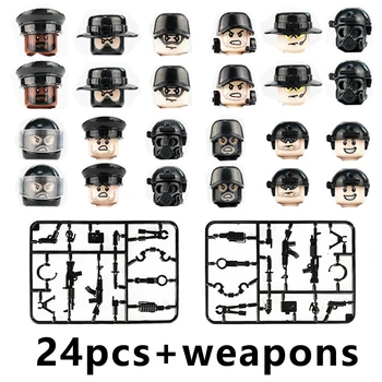 Blokai Miesto policijos swat ginklų ginklą karinės stormtrooper kariuomenės karo žaislai berniukams, mini blokai įrangos pardavimas, biuro įrangos minifigures