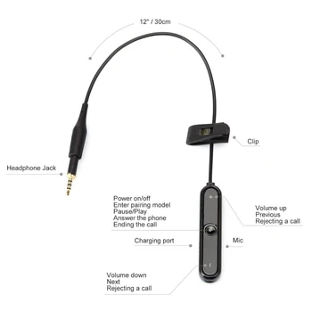 Bluetooth 5.0 laisvų Rankų įrangą, Audio Adapteris Keitiklis Belaidžio ryšio Imtuvas AKG K450 K430 K451 K452 K480 K490 K495 Q460 Ausines