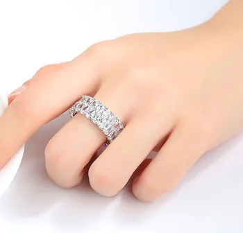 Boho Moterų Big Kristalų Cirkonis Akmuo Žiedas Prabangos Sidabro Spalvos Patinka Vestuvinis Žiedas Senovinių Vestuvinių Žiedų Moterims