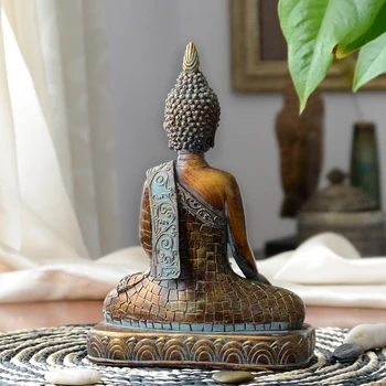 Budos statula, Tailandas Budos statula, skulptūra namų dekoro biuro stalo papuošalas dovanų, derliaus statulėlės Indų įrengimo Buda