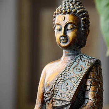 Budos statula, Tailandas Budos statula, skulptūra namų dekoro biuro stalo papuošalas dovanų, derliaus statulėlės Indų įrengimo Buda