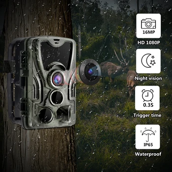 C801A Medžioklės Takas Kamera Naktinio Versija Laukinių Kameros 16MP Kameros&Vaizdo IP6 Vandeniui 0.3 s Sukelti Laukinės gamtos vaizdo Kameromis