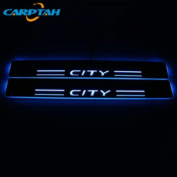 CARPTAH Apdaila Pedalo Automobilių Eksterjero Dalys, LED Durų Slenksčio Nusitrinti Plokštė Kelias Dinaminis Streamer šviesos Honda Miestas Malonės - 2019 m.