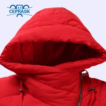 CEPRASK 2020 Nauji Aukštos Kokybės Švarkas Moterų Plius Dydžio Ilgas Skrybėlę Bio pūkas Moterų Parko žieminis Paltas su Gobtuvu Šiltas Žemyn Striukė