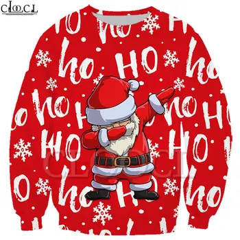 CLOOCL Kalėdų Naujas Mados Hoodie Ho Ho Ho Tepdami Santa Claus 3D Atspausdintas Palaidinukė Viršutiniai drabužiai Unisex Atsitiktinis Streetwear Viršūnės