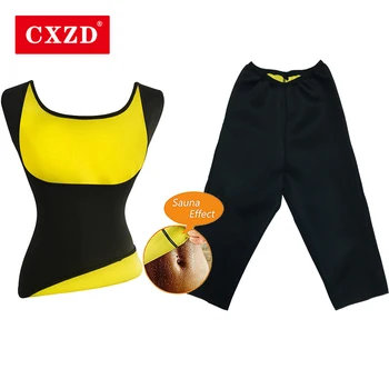 CXZD skustukai moterų Pirtis Liemenė + Ziajać Neopreno riebalų Dega kūnas shaper lieknėjimo apatiniai treniruotės shapewear pilvą kontrolės