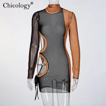 Chicology Akies Šalies Klubas Mini Suknelė 2020 Ilgomis Rankovėmis Bedycon Sexy Apranga Moterims Žiemą, Rudenį Drabužių Gimtadienio Mados Streetwear