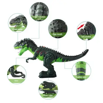Cool ! Elektros Nuotolinio Valdymo Modeliavimas Rėkia Dinozaurai Modelis Žaislas Purškimo nustatančio kiaušinių ,Garso /šviesos Vaikščioti Tyrannosaurus