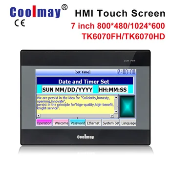Coolmay TK6070FH HMI sensoriniu Ekranu 7 colių 800*480 lietimui nauji Žmogaus ir Mašinos Sąsaja, 8 ašis cnc hmi plc valdiklio