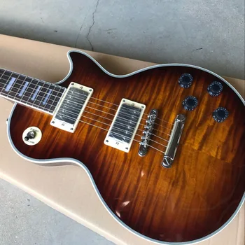 Custom 60 Tigras Liepsna standartas užsakymą elektrinė gitara Sunburst gitaar, 