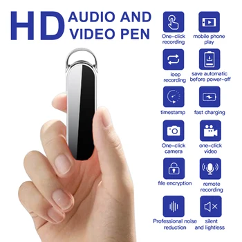 D8 Profesionalus Plataus Kampo Vaizdo Garso Diktofonas Full HD Mini USB Kamera Rašiklis Linijos Įrašyti Telefono OTG Auto Įrašymas vidinis Mikrofonas