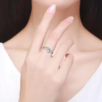 DALARAN Meilė Širdyje Romantiškas Vestuvių Žiedai 925 Sterlingas Sidabro Moterų Kūrybos Putojantis CZ Žiedas Fine Jewelry Karšto Parduoti